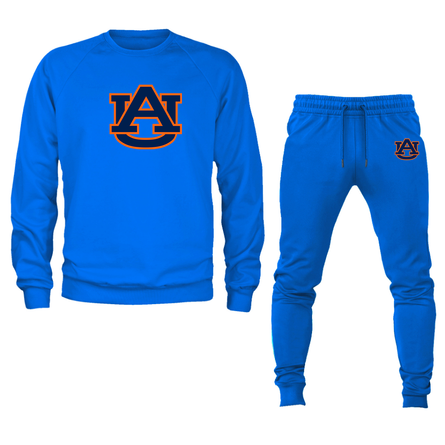 Men's  Auburn Tigers Crewneck Sweatshirt Joggers Suit