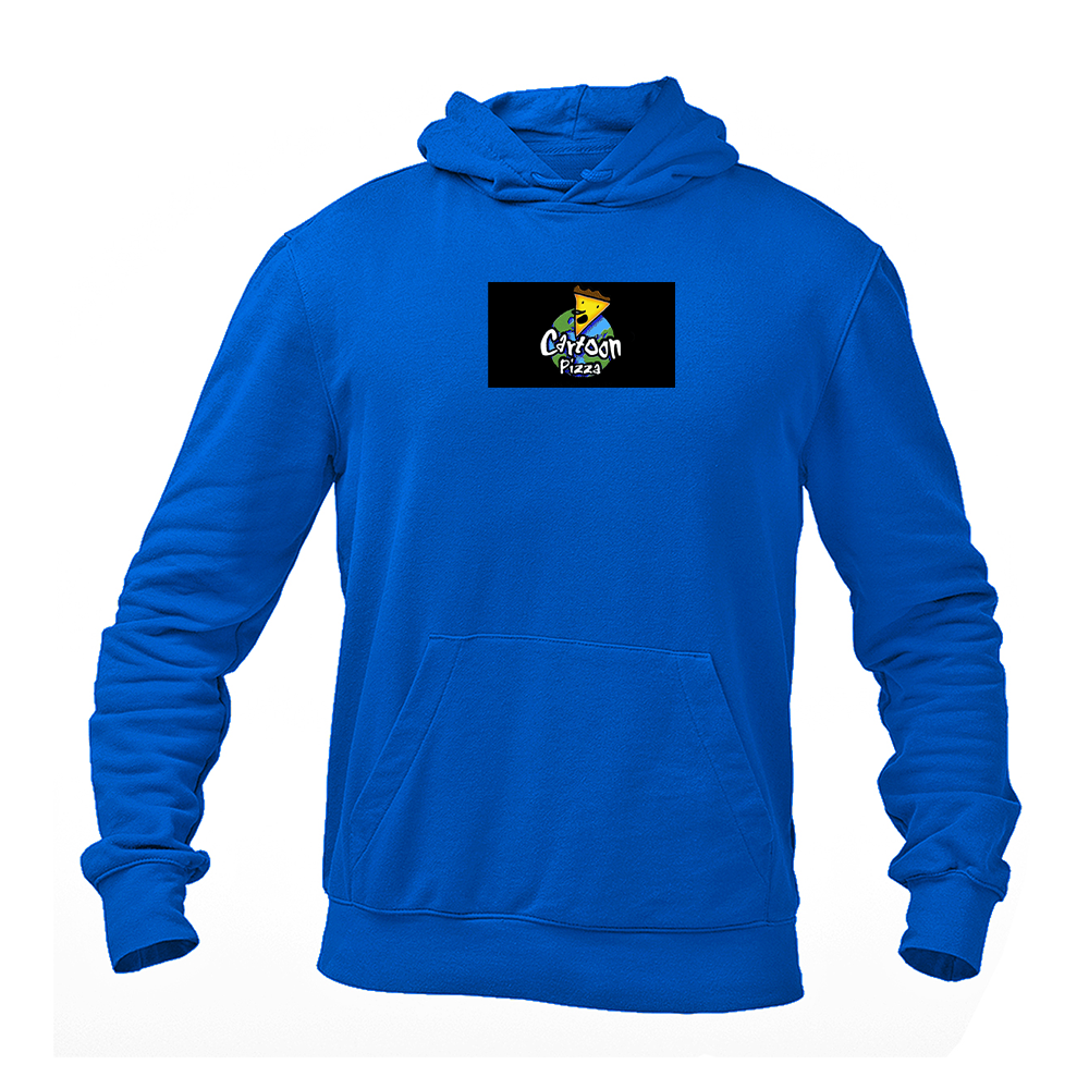 Men's Cartoon Pizza Logo Pullover Hoodie