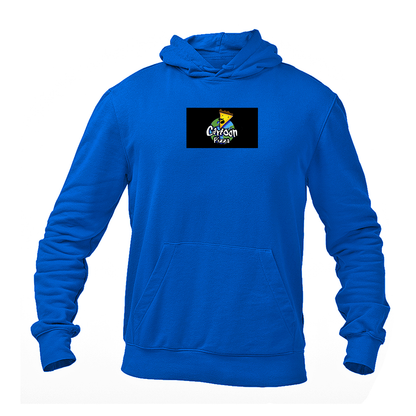 Men's Cartoon Pizza Logo Pullover Hoodie