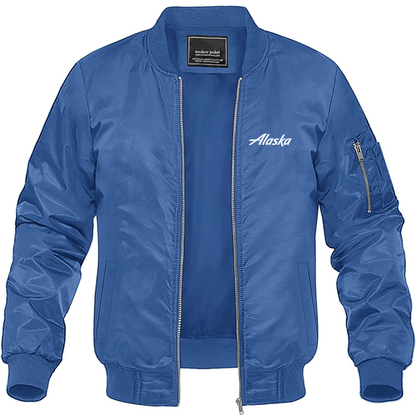 Men's Alaska Airline Lightweight Bomber Jacket - Blue