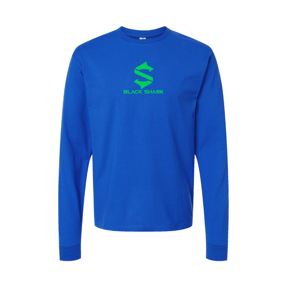 Men's Black Shark Logo Long Sleeve T-Shirt