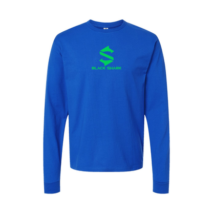 Men's Black Shark Logo Long Sleeve T-Shirt