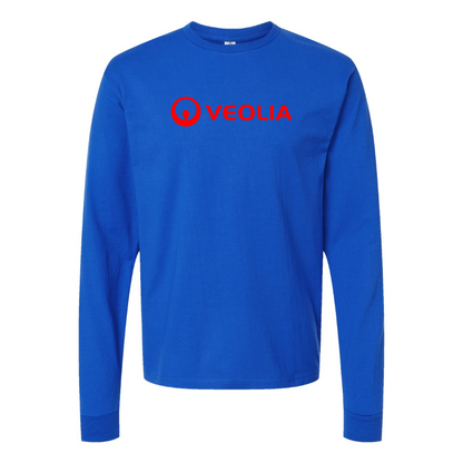 Men's Veolia Logo  Cotton Long Sleeve T-Shirt