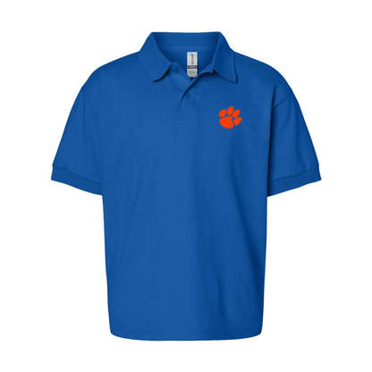 Youth Clemson Tigers Gildan Dry Blend Jersey Polo