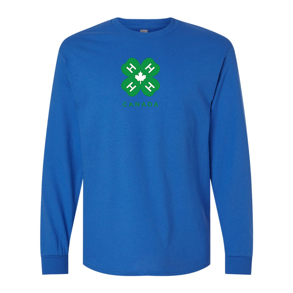 Men's 4H Canada Logo Gildan Heavy Cotton Long Sleeve T-Shirt