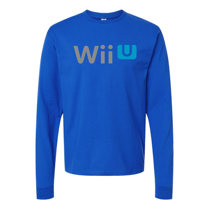 Men's Wii-U Logo Cotton Long Sleeve T-Shirt