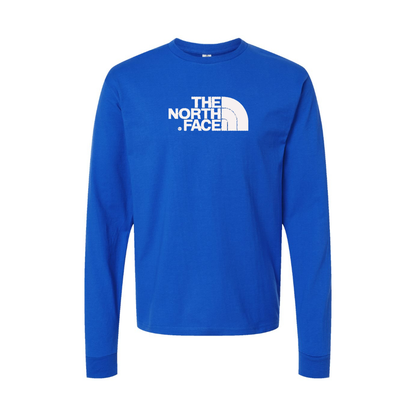 Youth The North Face Black Logo white Cotton Long Sleeve T-Shirt