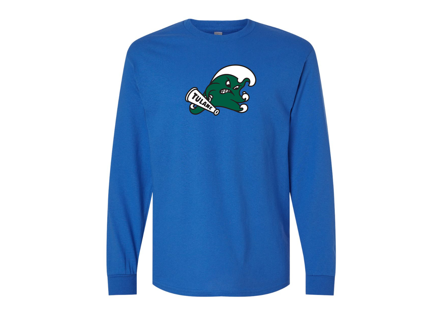 Men's Tulane Green Wave Gildan Heavy Cotton Long Sleeve T-Shirt