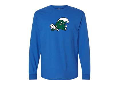 Men's Tulane Green Wave Gildan Heavy Cotton Long Sleeve T-Shirt