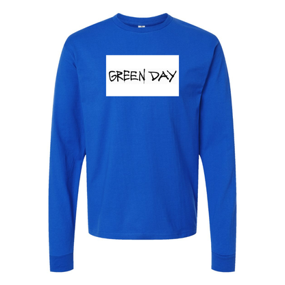 Men's Green Day Logo Cotton Long Sleeve T-Shirt