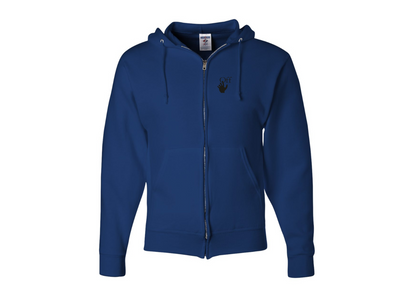 Men's Off-White Hand JERZEES NuBlend Full-Zip Hooded Sweatshirt