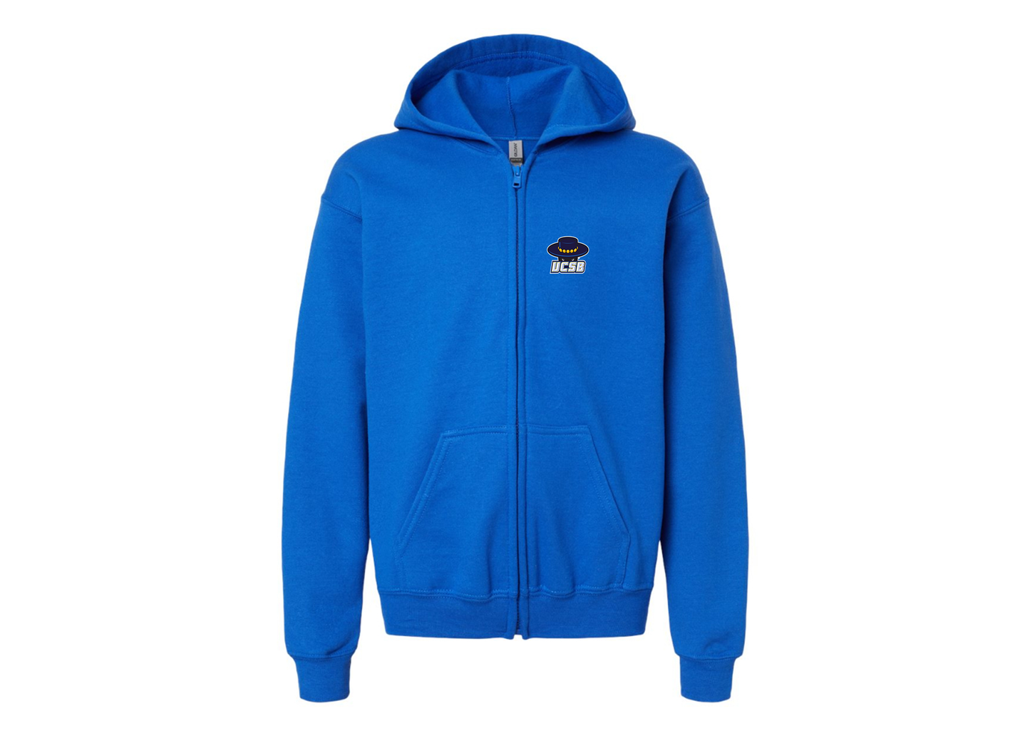 Gildan Heavy Blend Youth UCSB Gauchos Full Zip Hooded Sweatshirt
