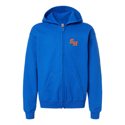 Gildan Heavy Blend Youth Sam Houston State Bearkats Logo Full Zip Hooded Sweatshirt