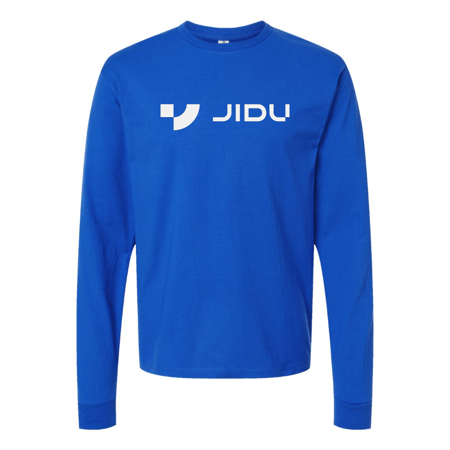 Men's Jidu Logo Cotton Long Sleeve T-Shirt