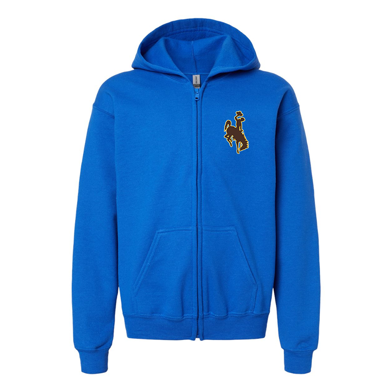 Gildan Heavy Blend Youth Wyoming Cowboys Full Zip Hooded Sweatshirt