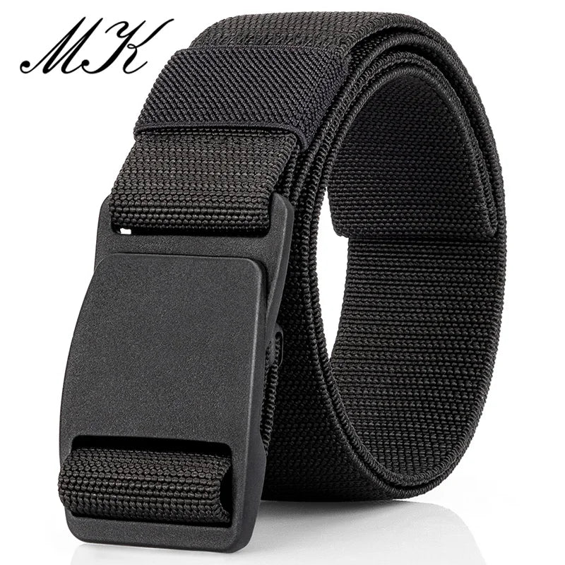 Men's Tactical Nylon Belt with Quick-Release Buckle and Adjustable Length for Outdoor and Casual Wear