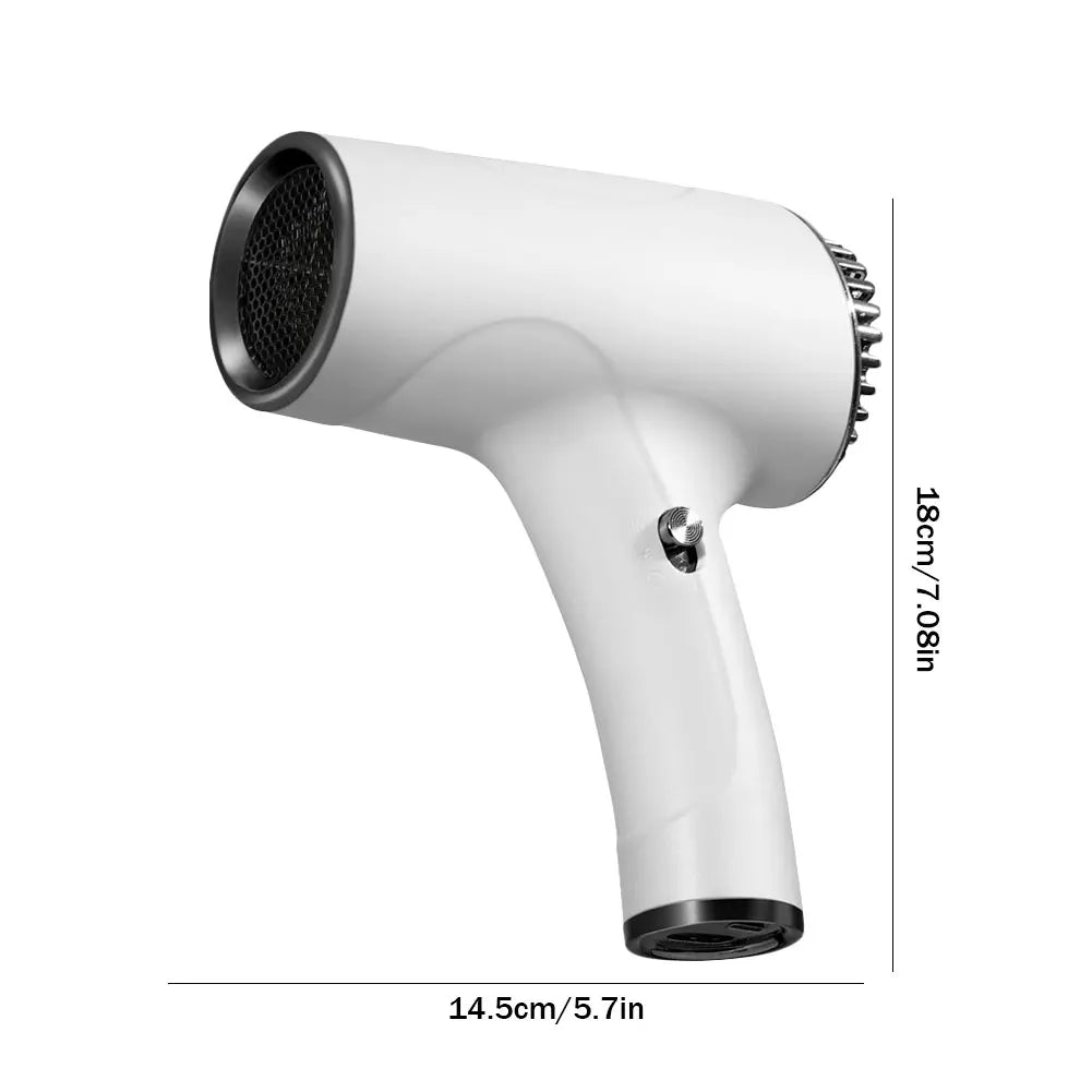 Rechargeable Cordless Hair Dryer with 2600mAh Battery, 500W Power, and Multiple Plug Options (US/EU/UK), Designed for Portable and Convenient Hair Drying Anywhere