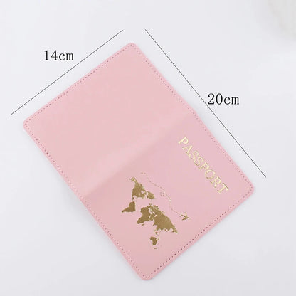 Travel Passport Holder with World Map Design, Durable and Stylish Cover for Secure Travel Documents