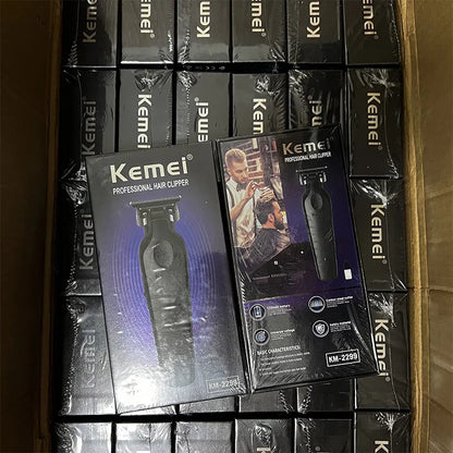 Professional Hair Clipper by Kemei with USB Charging, Precision Blades, and Multiple Guide Combs for Efficient Hair Trimming and Styling