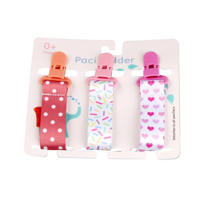 Adjustable Baby Pacifier Clips with Fun Patterns and Secure Attachment for Keeping Pacifiers Clean and Accessible