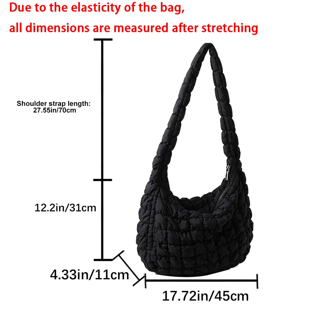 Quilted Hobo Shoulder Bag for Women with Soft Padded Design and Spacious Interior