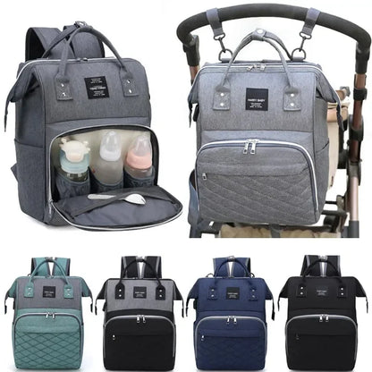 Multifunctional Baby Diaper Bag with Insulated Bottle Holder and Stroller Straps