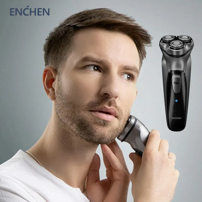 Electric Shaver with 3D Cutter Heads, Double Ring Blade Net, and Independent Floating Technology for Precision and Comfort in Shaving