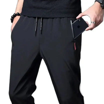 Men's Casual Jogger Pants with Elastic Drawstring Waist, Zipper Pockets, and Comfortable Fit for Everyday Wear and Fitness Activities