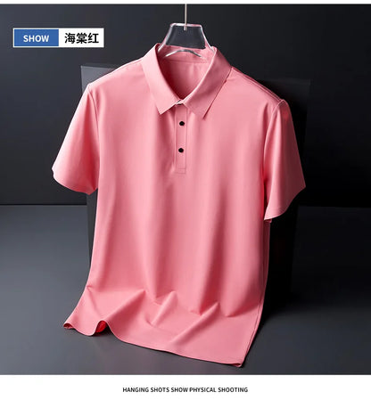 Men's Classic Polo Shirt with Button Placket and Breathable Fabric for Comfortable Casual Wear