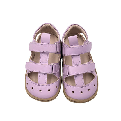 Stylish Kids' Suede Sandals with Triple Velcro Straps, Breathable Design, and Cushioned Cork Footbed for All-Day Comfort and Support