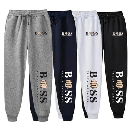 Men's Casual Jogger Pants with Elastic Waistband, Drawstring Closure, and Bold Graphic Print for Streetwear Fashion