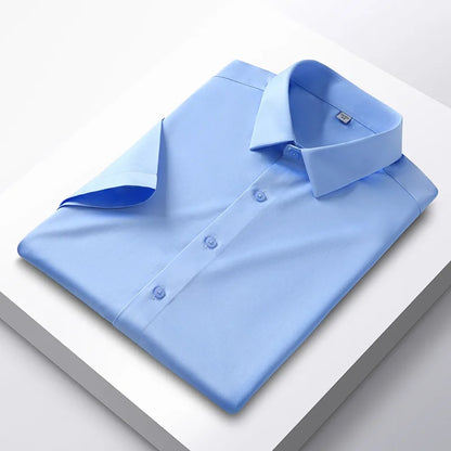 Men's Satin Finish Dress Shirt with Long Sleeves, Slim Fit Design, and Button-Down Front for a Sophisticated and Elegant Look