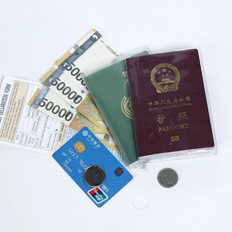 Transparent Passport Holder for Travel, Durable and Waterproof Cover with Clear View Design for Easy Identification and Protection