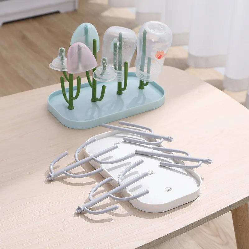 Compact and Stylish Baby Bottle Drying Rack with Removable Drip Tray for Easy Cleaning and Organization