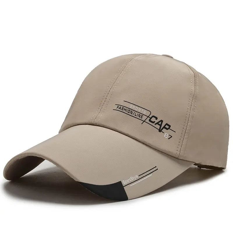 Lightweight Sports Baseball Cap with Reflective Accents, Breathable Fabric, and Adjustable Strap for Active Outdoor Wear