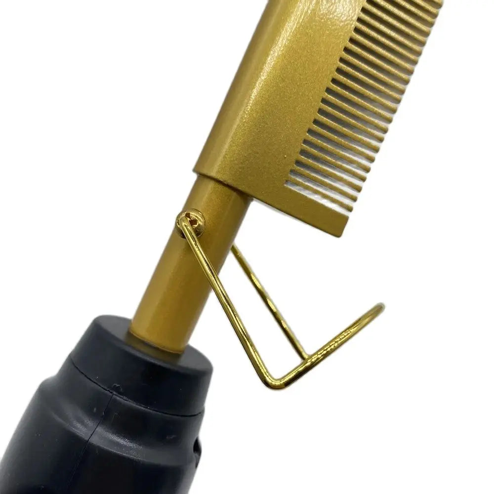 Professional High Heat Ceramic Pressing Comb with Adjustable Temperature Settings and Styling Accessories for Smooth, Straight Hair