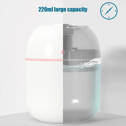 Compact Ultrasonic Humidifier with Large Water Tank, Built-in Night Light, Adjustable Mist Levels, Anti-Dry Burn Protection, and Quiet Operation for Home or Office