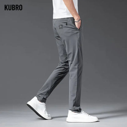 Breathable Water-Resistant Men's Jogger Pants with Elastic Waistband and Zipper Pockets