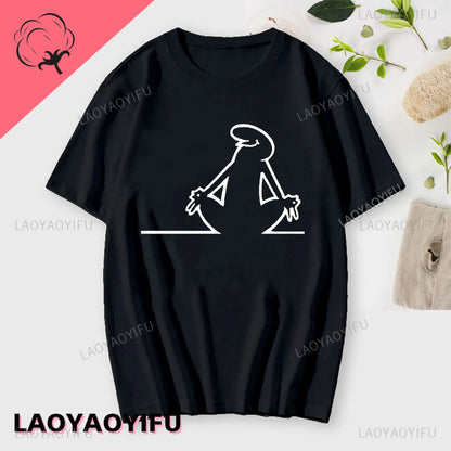 Men's Short Sleeve T-Shirt with Abstract Graphic Print and Minimalist Design for Casual and Streetwear Fashion