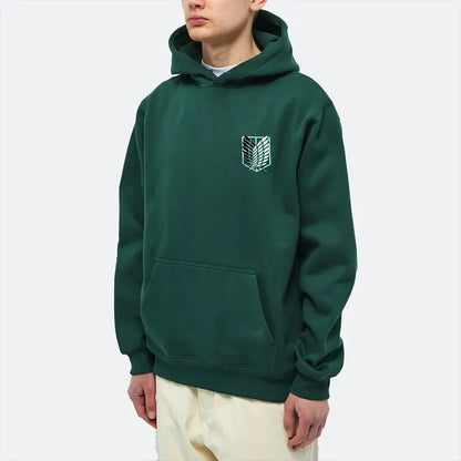 Anime-Inspired Hoodie with Wing Emblem, Front Pocket, and Cozy Hood, Perfect for Fans and Casual Wear, Available in Multiple Sizes