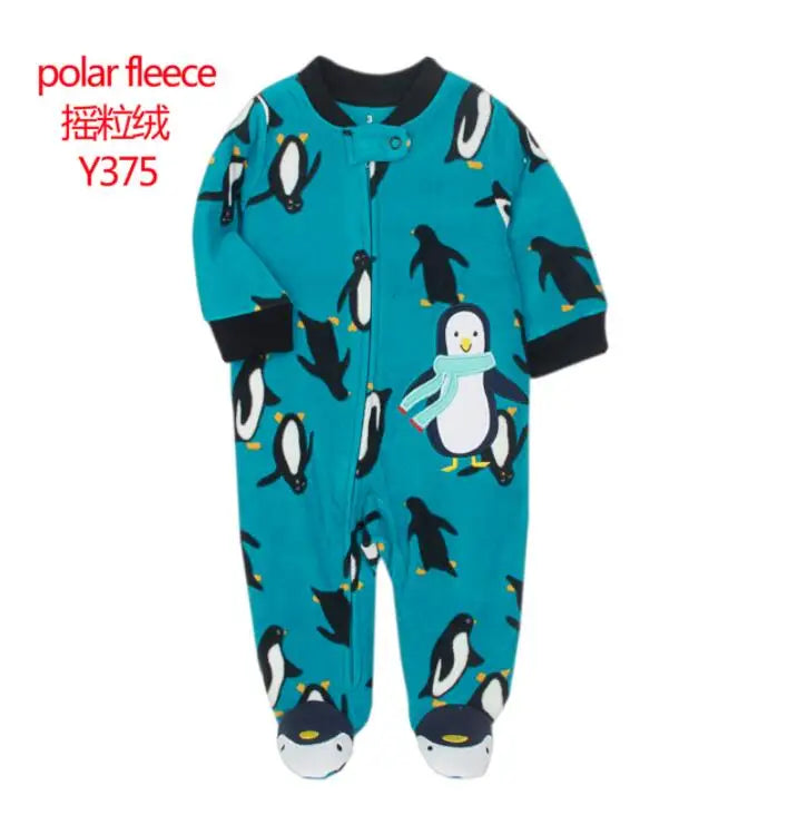 Adorable Animal-Themed Baby Footed Pajamas, Cozy Long-Sleeve Sleepers with Zipper Closure, Soft and Warm Infant Onesies, Various Cute Designs for Boys and Girls