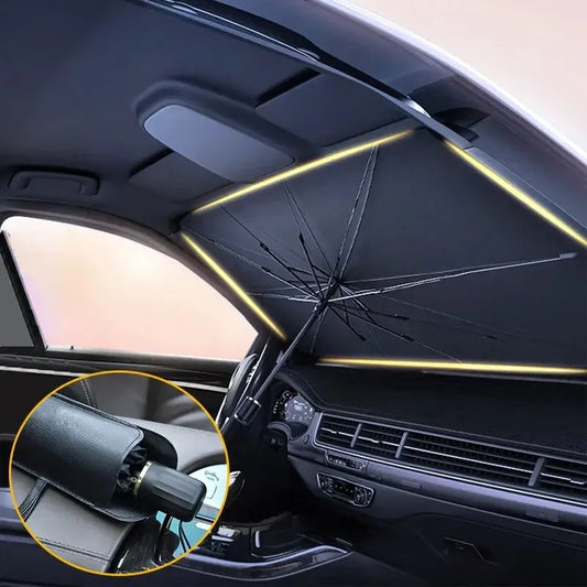 Foldable Car Windshield Sunshade Umbrella with UV Protection and Heat Insulation, Easy to Store and Install for Maximum Interior Protection from Sunlight