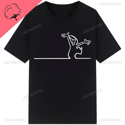 Men's Short Sleeve T-Shirt with Abstract Graphic Print and Minimalist Design for Casual and Streetwear Fashion