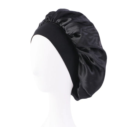 Satin Bonnet with Wide Elastic Band for Hair Protection and Comfortable Sleep