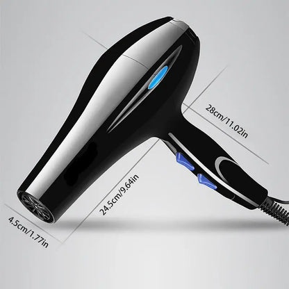 Professional Salon-Grade Hair Dryer with 4 Nozzle Attachments, Ionic Technology, and Adjustable Heat and Speed Settings for Versatile Styling