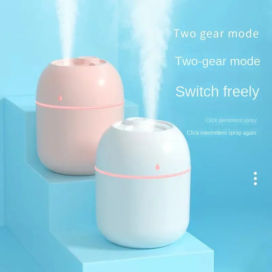 Compact USB-Powered Humidifier with Two-Mode Adjustable Mist Output and Night Light for Home and Office Use