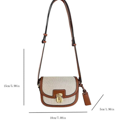 Vintage-Inspired Saddle Bag with Elegant Buckle Closure and Adjustable Strap