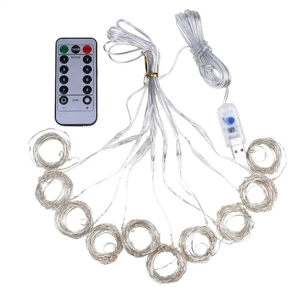 USB-Powered Curtain String Lights with Remote Control, Featuring Multiple Lighting Modes and Adjustable Brightness for Creating a Cozy and Decorative Atmosphere in Any Space