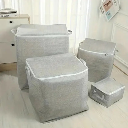 Set of Two Foldable Laundry Baskets with Lids and Handles, Large Capacity Storage Hampers for Clothes and Toys