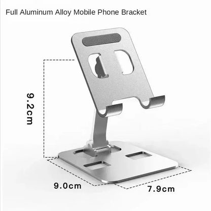 Adjustable Aluminum Desktop Stand for Smartphones and Tablets, Compatible with All Devices, Offering Sturdy Support and Ergonomic Viewing Angles